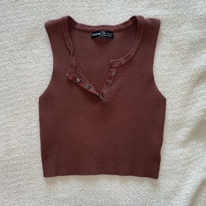 Brown Shein crop top.